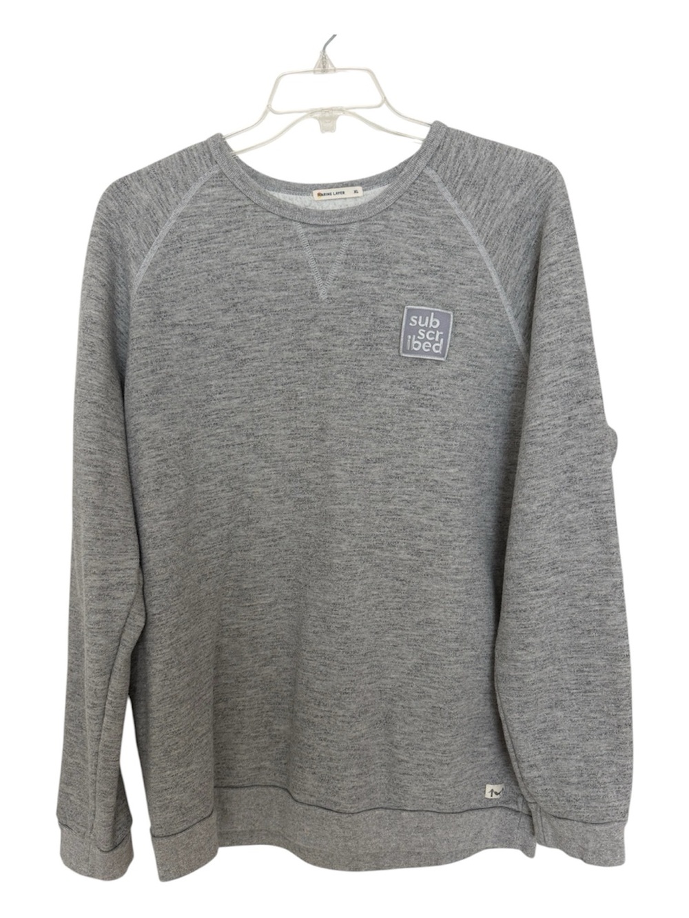 Marine Layer Cloud 9 Fleece Crewneck Sweatshirt Mens XL Gray Soft Subscribed